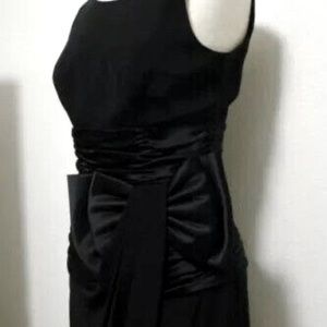 VICKY TIEL PARIS SAKS FIFTH AVE PARTY COCKTAIL DRAPE BLACK SHIFT HOLIDAY DRESS 6